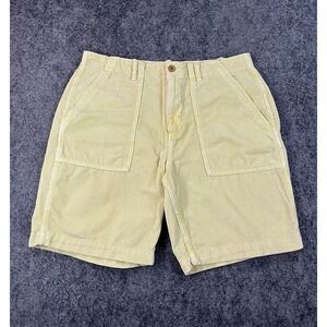 Outerknown Shorts Mens 34 Yellow Seventyseven Corduroy Utility Organic Cotton